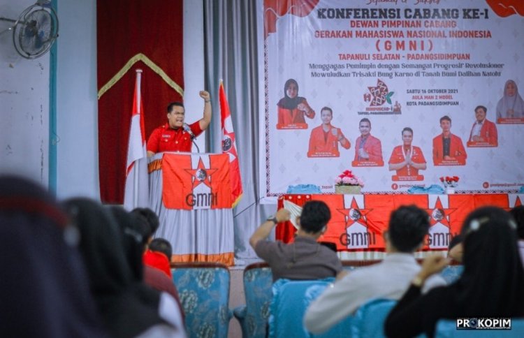 Irsan Efendi Nasution menghadiri Konfercab Ke I  DPC GMNI Tapanuli Selatan- Padangsidimpuan