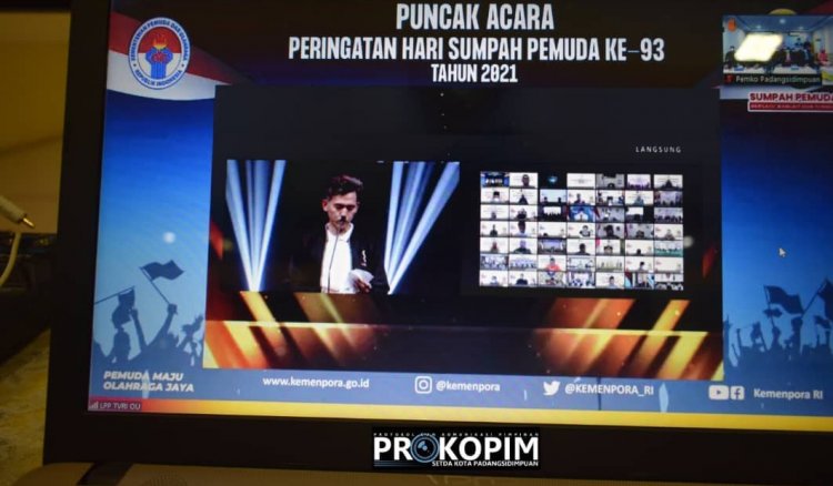 Wali kota Padangsidimpuan Hadiri Peringati Hari Sumpah Pemuda Ke-93 Secara Virtual