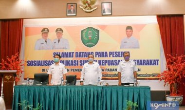 MEWAKILI WALIKOTA, ASISTEN III ADMINISTRASI UMUM MEMBUKA KEGIATAN SOSIALISASI APLIKASI SURVEI KEPUASAN MASYARAKAT