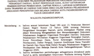 SK PPKD Selaku BUD TA. 2020