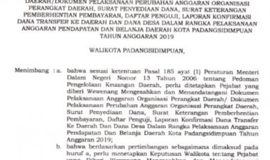 SK PPKD Selaku BUD TA. 2019