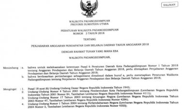 PERWAL NO 3 TAHUN 2013 PENJABARAN APBD 2018