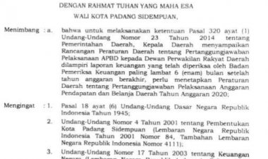 perda  6 tahun 2021 pertanggung jawaban 2020