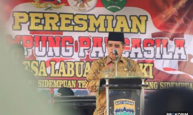 Wakil Walikota Ir. Arwin Siregar Bersama Forkopimda Resmikan Kampung Pancasila Di Desa Labuhan Rasoki Kec. Padang Sidempuan Tenggara