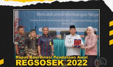 Wakil Walikota Padang Sidempuan Ir. Arwin Siregar MM membuka secara resmi Rapat Koordinasi Pendataan Awal Registrasi Sosial Ekonomi (Regsosek) 2022 yang digelar Badan Pusat Statistik (BPS) Padang Sidempuan