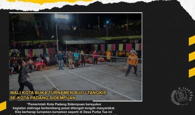 Ditandai dengan serve perdana Wali Kota Padang Sidempuan Irsan Efendi Nasution melawan Kepala Desa Purbatua PK Muhammad Yusuf, Turnamen Bulu Tangkis Perebutkan Piala Wali Kota Terbuka Untuk Umum dan Sistim Ganda
