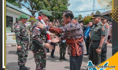 Walikota Padang Sidempuan Sambut Kepulangan Satgas Pamtas Batalyon 123 Rajawali