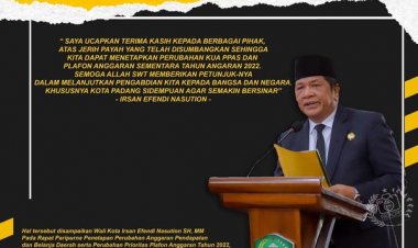 Ketua DPRD Kota Padang Sidempuan Siwan Siswanto, SH, MM pimpin rapat paripurna pembahasan Penetapan Perubahan KUA dan PPAS Kota Padang Sidempuan Tahun Anggaran 2022