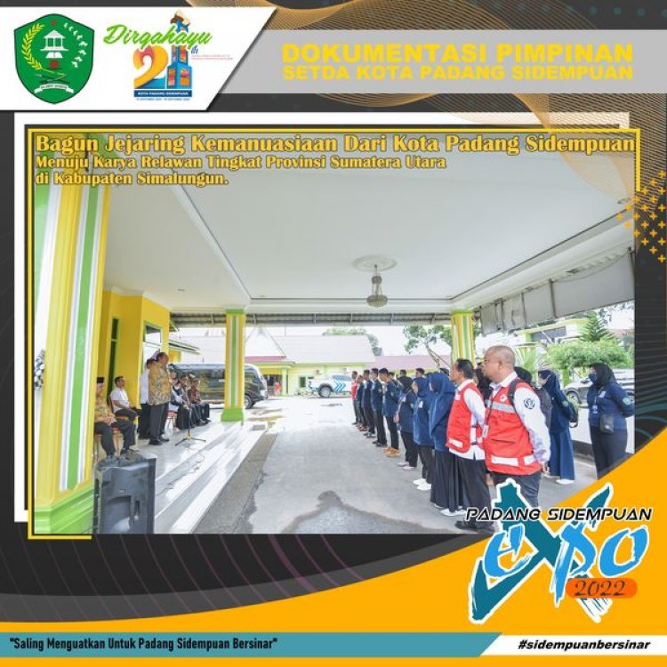 Walikota Padang Sidempuan Irsan Efendi Nasution,SH,MM melepas Relawan PMI Kota Padang Sidempuan Menuju Karya Relawan tingkat Provinsi Sumatera Utara di Kabupaten Simalungun