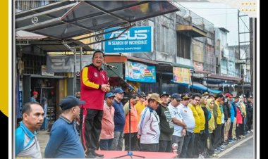 Walikota Irsan Pimpin Apel Dalam Rangka Pengembalian Fungsi jalan dan Trotoar di Kawasan Thamrin