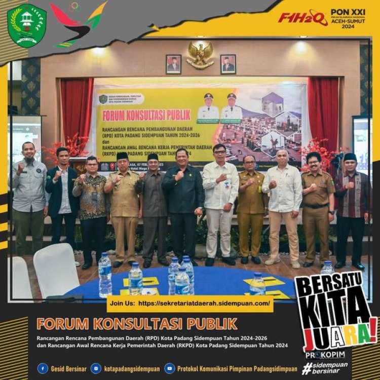 Walikota Buka Acara Konsultasi Publik Rancangan Awal RKPD Kota Padang Sidempuan Tahun 2024