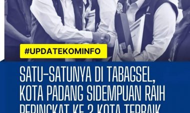 Satu-satunya di Tabagsel, Kota Padang Sidempuan Raih Peringkat ke 2 Kota Terbaik di Sumut Tahun 2023