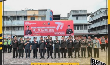 Polres Padangsidimpuan menggelar Upacara Peringatan Hari Ulang Tahun (HUT) Bhayangkara