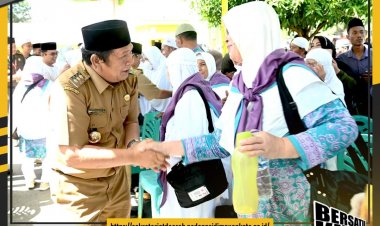 Wako Irsan Sambut Jemaah Haji Kota Padangsidimpuan Kloter 19