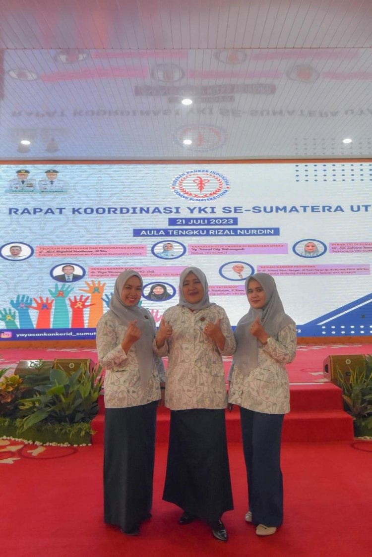 Yayasan Kanker Indonesia (YKI) cabang Padangsidimpuan bersama TP.PKK dan Dharma Wanita Persatuan Kota Padangsidimpuan ikuti Rapat Koordinasi (Rakor) pengurus YKI se Sumatera Utara