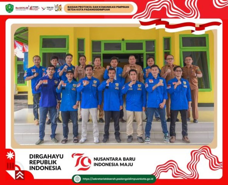 Pj. Walikota Padangsidimpuan didampingi Kepala Dinas Kominfo dan Kepala Dinas Pemuda, Olahraga dan Pariwisata terima kunjungan audiensi DPD Komite Nasional Pemuda Indonesia (KNPI) Padangsidimpuan