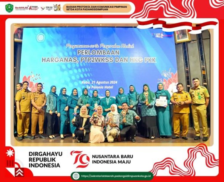 Tim Penggerak PKK Kota Padangsidimpuan Raih Empat Penghargaan di Lomba Hari Kesatuan Gerak PKK 2024