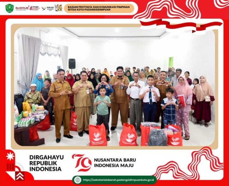 Pj. Wali Kota Padangsidimpuan diwakili oleh Plt. Sekretaris Daerah menyerahkan bantuan Atensi dari Kementerian Sosial Republik Indonesia untuk Kota Padangsidimpuan, Provinsi Sumatera Utara