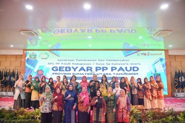 Pj. Ibu Dharma Wanita kota Padangsidimpuan hadiri Gebyar Perkumpulan Penyelenggara (PP) PAUD Provinsi Sumatera Utara Tahun 2024