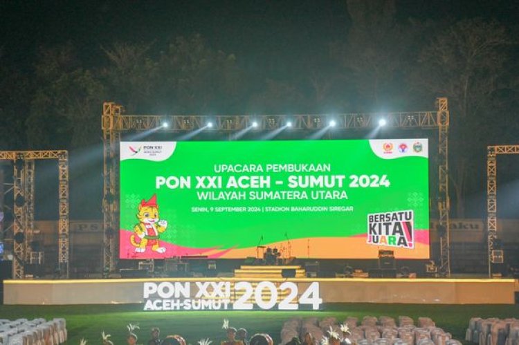 Pj. Wali Kota Padangsidimpuan Hadiri Opening Ceremony atau pembukaan Pekan Olahraga Nasional (PON) XXI Aceh - Sumut tahun 2024.