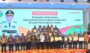 Pj.Sekretaris Daerah Kota Padangsidimpuan Hadiri Penandatanganan perjanjian kerja sama Optimalisasi pemungutan pajak dan sinergi pemungutan opsen