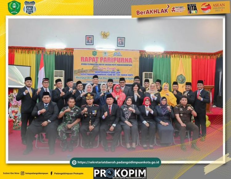 Pj. Wali Kota Padangsidimpuan hadiri Rapat Paripurna DPRD dalam rangka memperingati Hari Jadi Pemerintah Kota Padangsidimpuan yang ke 23 tahun 2024