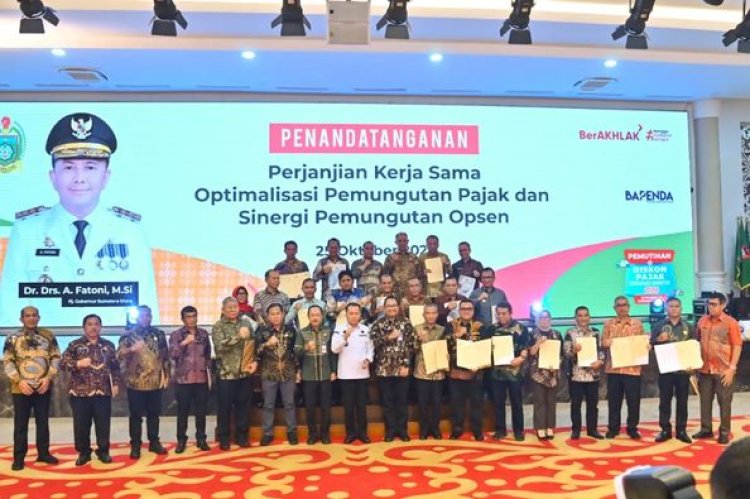 Pj.Sekretaris Daerah Kota Padangsidimpuan Hadiri Penandatanganan perjanjian kerja sama Optimalisasi pemungutan pajak dan sinergi pemungutan opsen