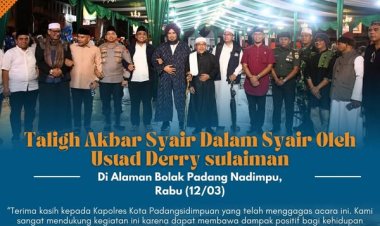 Wakil Wali Kota Padangsidimpuan Ikuti Tabligh Akbar Syiar dalam Syair Ustad Derry Sulaiman