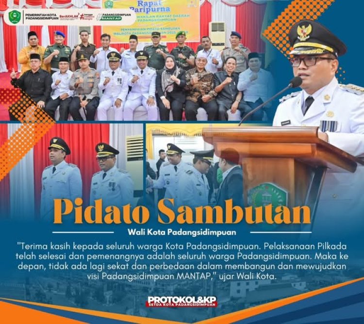 DPRD Kota Padangsidimpuan Gelar Rapat Paripurna Penyampaian Pidato Sambutan Wali Kota Periode 2025-2030