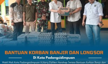 Wakil Wali Kota Padangsidimpuan Terima Bantuan Banjir dan Longsor dari Anggota DPR RI