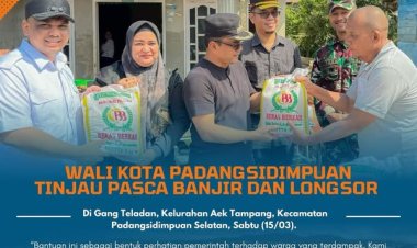 Wali Kota Padangsidimpuan Tinjau Pasca Banjir di Gang Teladan Kelurahan Aek Tampang, Kecamatan Padangsidimpuan Selatan