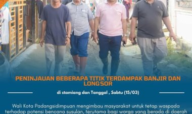 Wali Kota Padangsidimpuan meninjau lokasi terdampak banjir