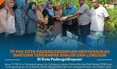 TP PKK Kota Padangsidimpuan Serahkan Bantuan untuk Warga Terdampak Banjir dan Longsor