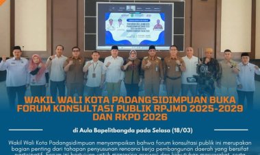 Wakil Wali Kota Padangsidimpuan Buka Forum Konsultasi Publik RPJMD 2025-2029 dan RKPD 2026