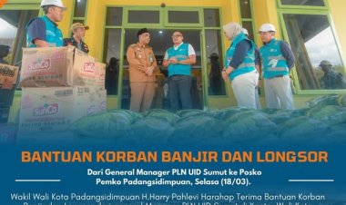 Wakil Wali Kota Padangsidimpuan Terima Bantuan Bencana dari General Manager PLN UID Sumut
