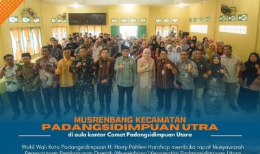 Wakil Wali kota Padangsidimpuan membuka Rapat Musrenbang RKPD Tahun 2026 Kecamatan Padangsidimpuan Utara