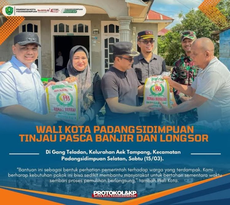 Wali Kota Padangsidimpuan Tinjau Pasca Banjir di Gang Teladan Kelurahan Aek Tampang, Kecamatan Padangsidimpuan Selatan