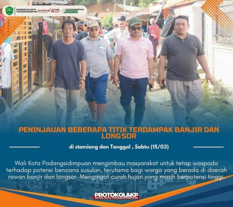 Wali Kota Padangsidimpuan meninjau lokasi terdampak banjir
