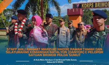 Staff Ahli Rahmat Marzuki hadiri ramah tamah dan silaturahmi Komandan Batalyon (Danyon) C Pelopor Sat Brimob Poldasu