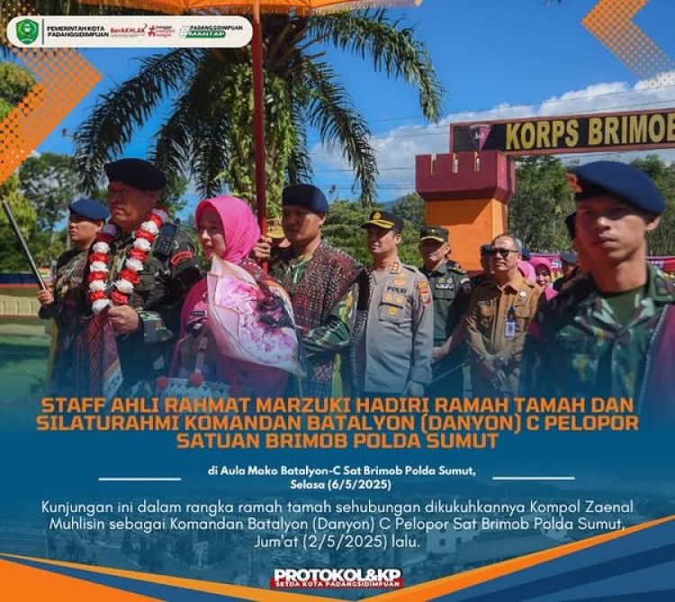 Staff Ahli Rahmat Marzuki hadiri ramah tamah dan silaturahmi Komandan Batalyon (Danyon) C Pelopor Sat Brimob Poldasu