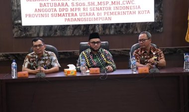 Pemerintah Kota Padangsidimpuan menerima kunjungan kerja Anggota DPD MPR RI Senator Indonesia Provinsi Sumatera Utara