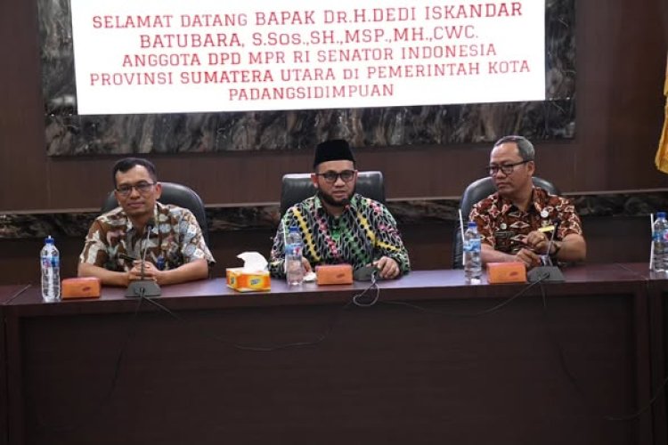 Pemerintah Kota Padangsidimpuan menerima kunjungan kerja Anggota DPD MPR RI Senator Indonesia Provinsi Sumatera Utara