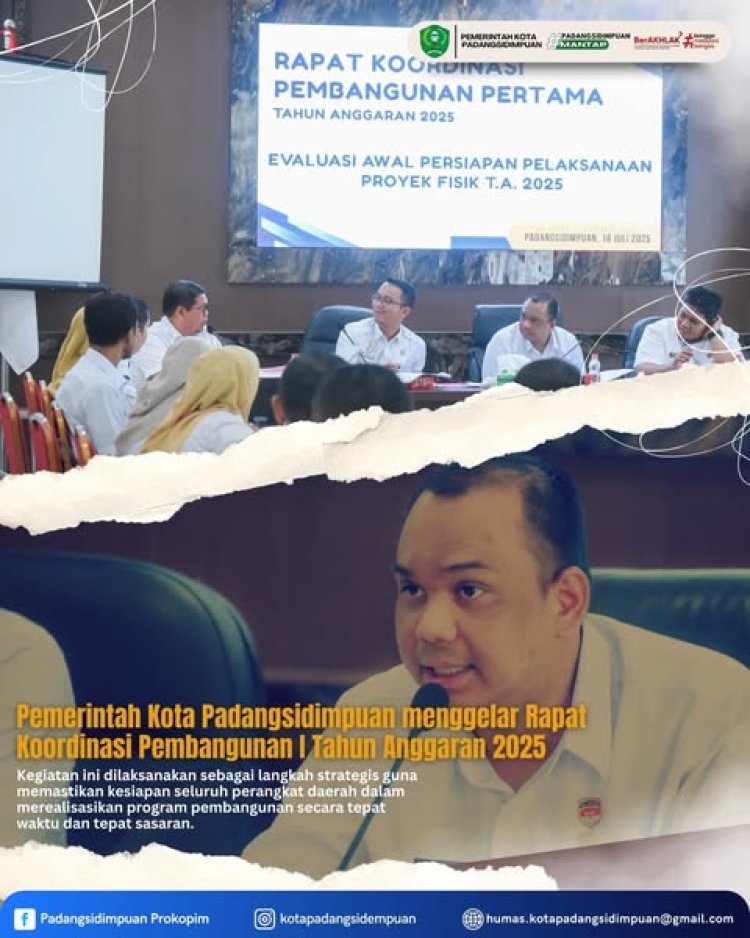 Pemerintah Kota Padangsidimpuan menggelar Rapat Koordinasi Pembangunan I Tahun Anggaran 2025