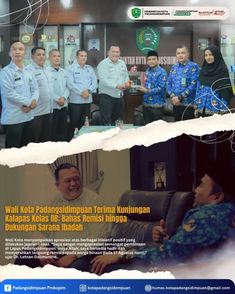 Wali Kota Padangsidimpuan Terima Kunjungan Kalapas Kelas IIB: Bahas Remisi hingga Dukungan Sarana Ibadah
