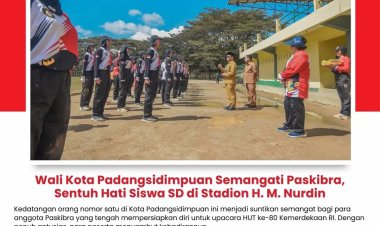 Wali Kota Padangsidimpuan Semangati Paskibra, Sentuh Hati Siswa SD di Lapangan Stadion