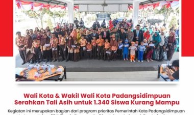 Wali Kota & Wakil Wali Kota Padangsidimpuan Serahkan Tali Asih untuk 1.340 Siswa Kurang Mampu