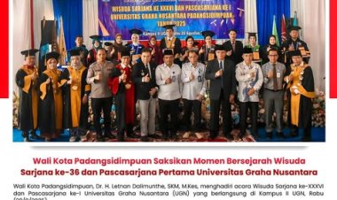 UGN Cetak 422 Lulusan, Wali Kota Letnan : Mari Wujudkan Padangsidimpuan Kota Pendidikan.