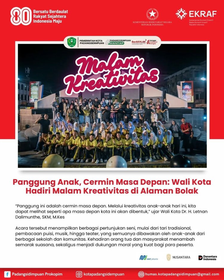 Panggung Anak, Cermin Masa Depan: Wali Kota Hadiri Malam Kreativitas di Alaman Bolak