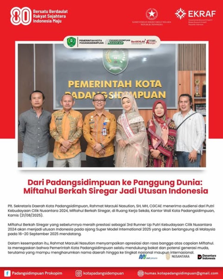 Dari Padangsidimpuan ke Panggung Dunia: Miftahul Berkah Siregar Jadi Utusan Indonesia