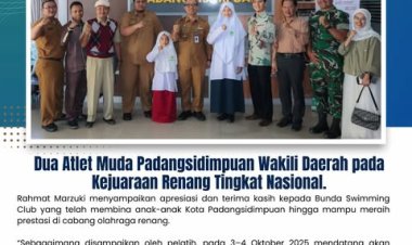 Dua Atlet Muda Padangsidimpuan Wakili Daerah pada Kejuaraan Renang Tingkat Nasional.